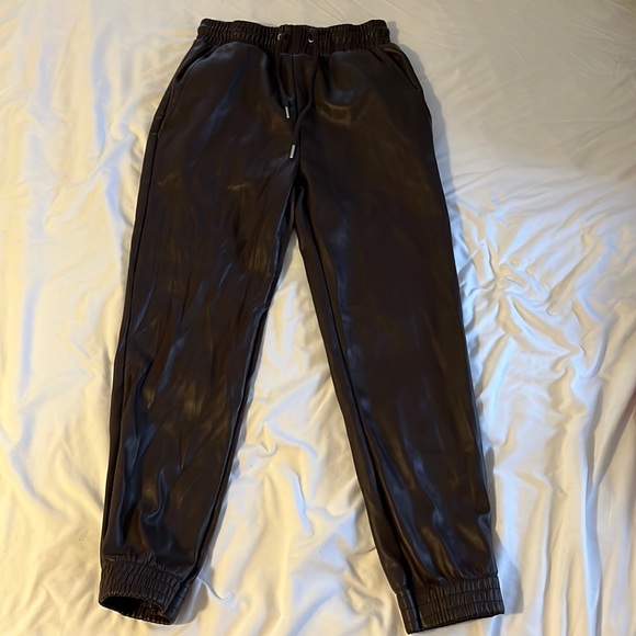 Anthropologie Pants - Anthropologie XSP Burgundy Leather Joggers